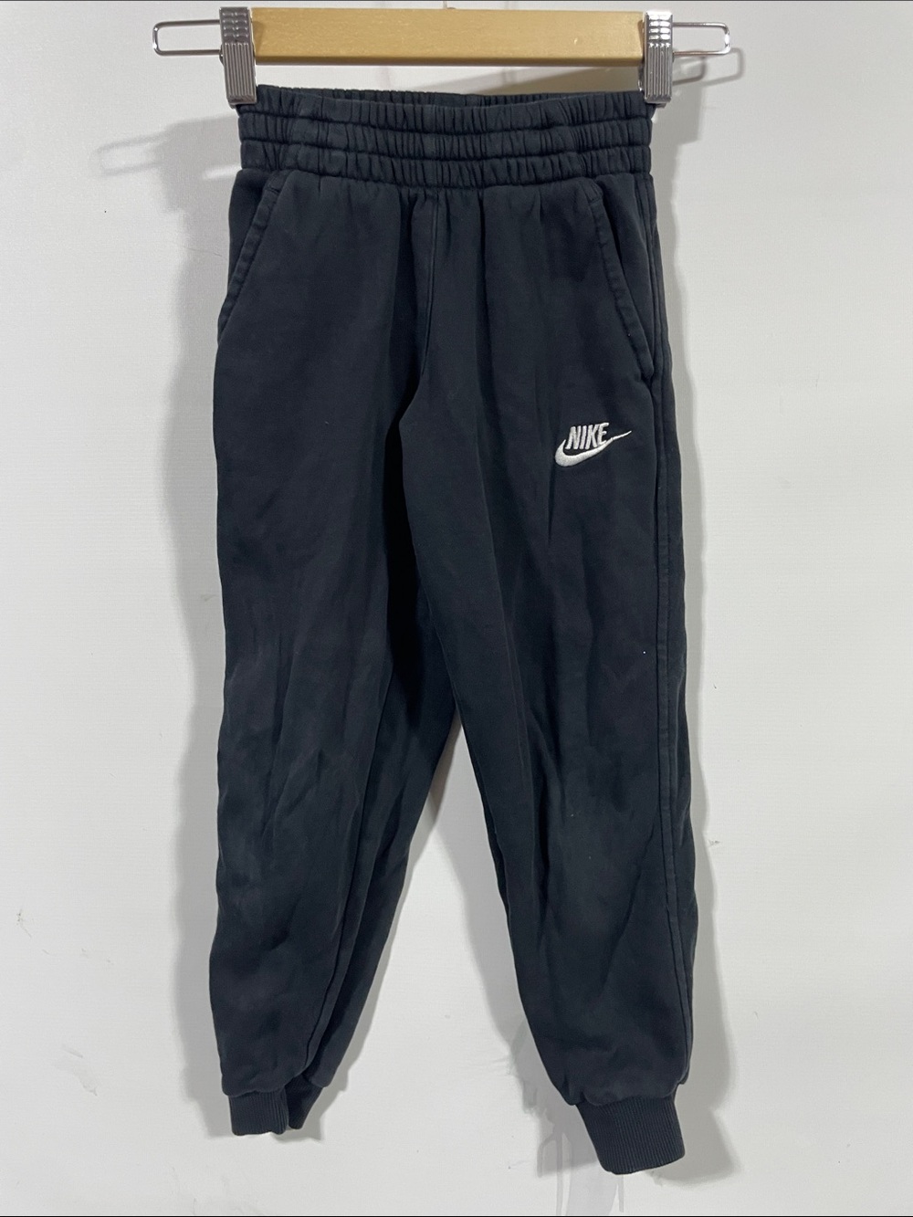 Nike Black Kids Jogger Sweatpants with White Logo